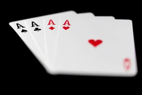 Playing Card Aces Close Up Stock Photos