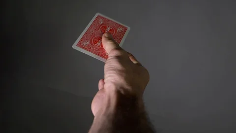 Playing card and throw, Throwing playing card Stock Footage 125459144