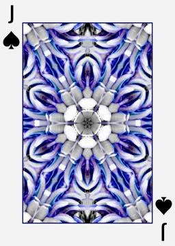 Playing Card Back Design with blue kaleidoscope Stock Illustration