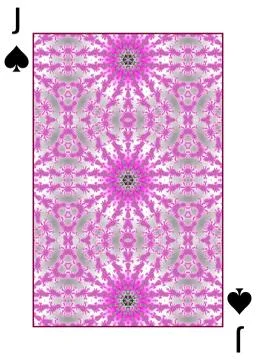Playing Card Back Design with pink or violet abstract ornamental pattern Stock Illustration