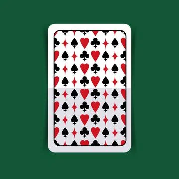 Playing card back side design with suits symbols pattern. Vector illustration Stockillustratie