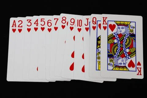 Playing Card with black background, Poker. Blackjack. Stock Photos