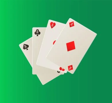 Playing Card, Deck of Aces, Gambling Icons Vector Stock Illustration