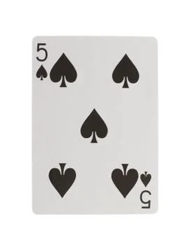 Playing card (five) Stock Photos