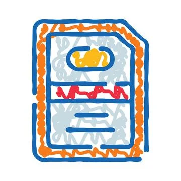 Playing card game doodle icon drawing concept Stock Illustration