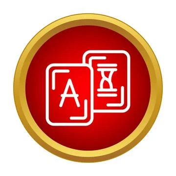 Playing card game with hourglass timer icon Stock Illustration
