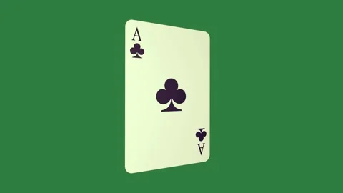 A playing card on green screen and green screen creative design emotion frame Stock Footage 336052256