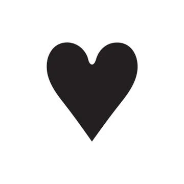 Playing Card Heart Icon In Flat Style Vector For Apps, UI, Websites. Stock Illustration