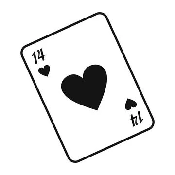 Playing card with heart Stockillustratie
