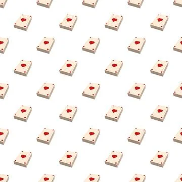 Playing card hearts pattern creating seamless background 스톡 일러스트