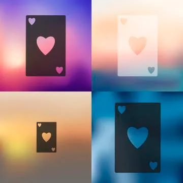 Playing card icon on blurred background Stock Illustration