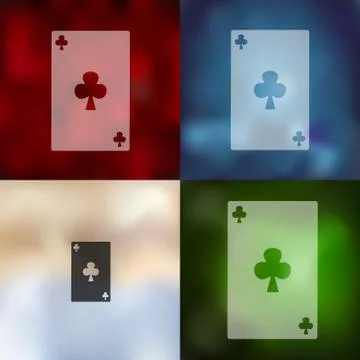 Playing card icon on blurred background Stock Illustration