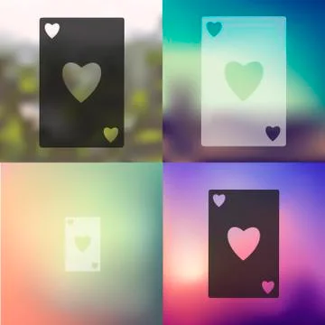 Playing card icon on blurred background Stock Illustration