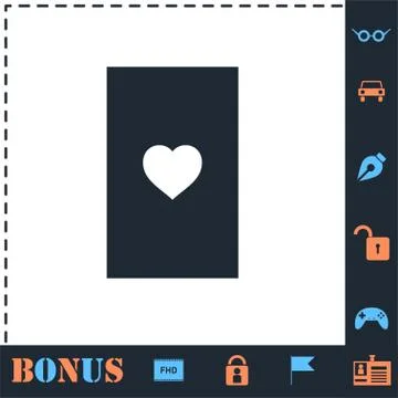 Playing card icon flat Stock Illustration