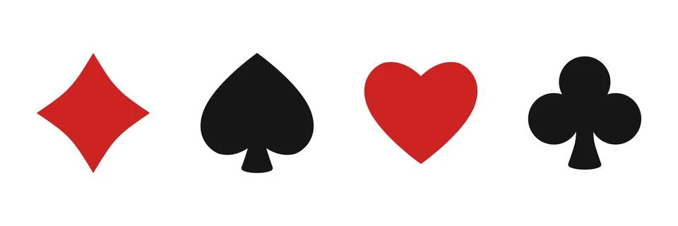 Playing card icon set collection in flat style. Poker game vector illustrat.. Stock Illustration