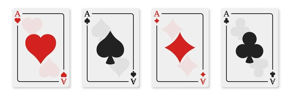 Playing card icon set collection in flat style. Poker game vector illustrat.. Stock Illustration