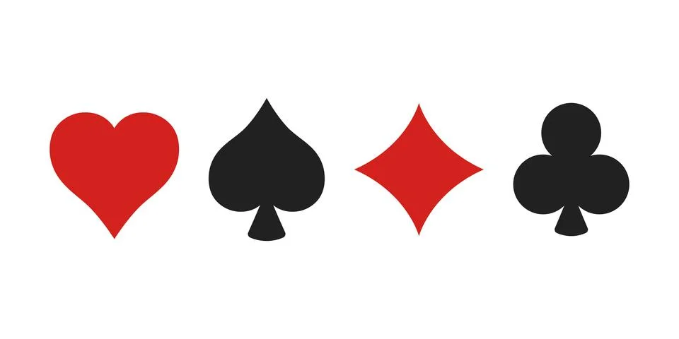 Playing card icon set collection in flat style. Poker game vector illustrat.. Stock Illustration