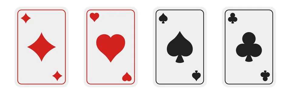 Playing card icon set collection in flat style. Poker game vector illustrat.. Stock Illustration