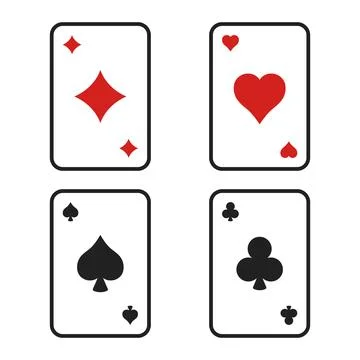 Playing card icon set collection in flat style. Poker game vector illustrat.. Stock Illustration