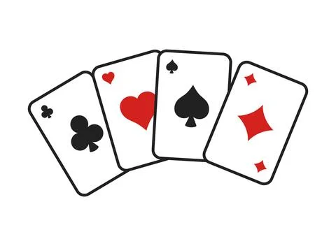 Playing card icon set collection in flat style. Poker game vector illustrat.. Stock Illustration