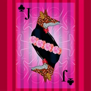 Playing card jack. Image of a fox Stock Illustration