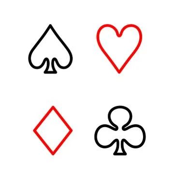 Playing Card Line Icon In Flat Style Vector For Apps, UI, Websites. Stock Illustration