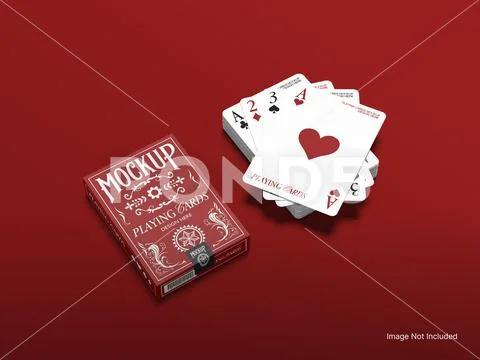 Playing Card Mockup - Box and Card Stack PSD Template