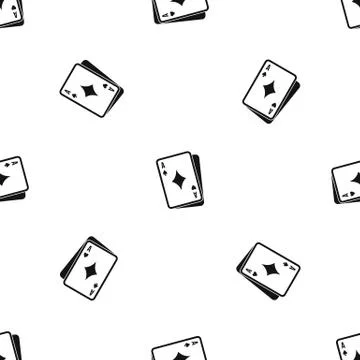 Playing card pattern seamless black Stock Illustration