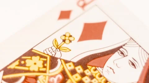 Playing Card - Queen Of Diamonds Stock Footage 60347459