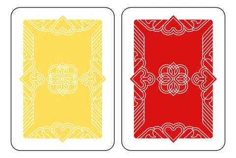 Playing Card Reverse Back in Yellow and Red イラスト素材