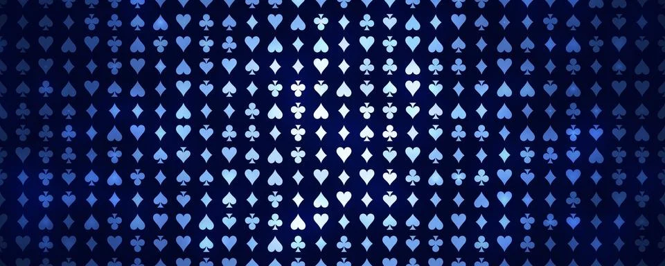 Playing Card Seamless Pattern With Hearts Spades Clubs And Diamonds In Elegant Stock Illustration