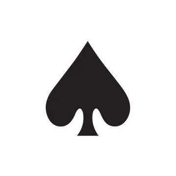 Playing Card Spade Icon In Flat Style Vector For Apps, UI, Websites. Stock Illustration