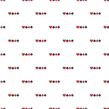 Playing card suit symbols pattern for gambling background Stock Illustration