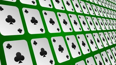 Playing card suits clubs pattern close up animated background Video stock 121562488