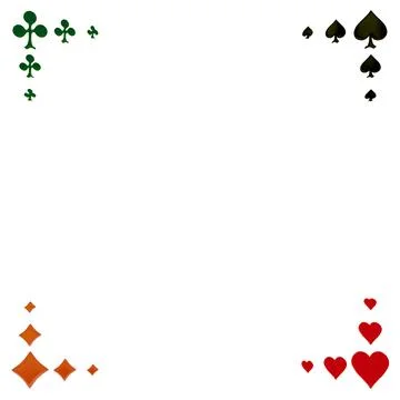 Playing card suits corner frame for casino and gaming graphics Stock-Illustration