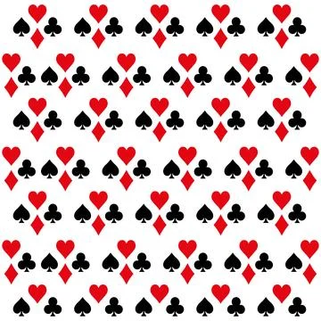 Playing card suits signs  pattern background Illustrazione stock