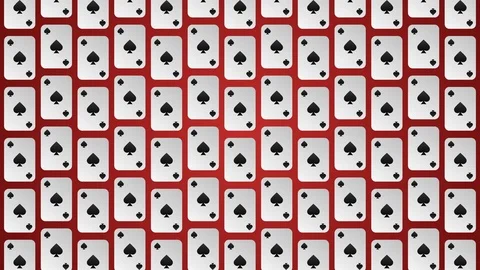 Playing card suits spades pattern animated background Video stock 121561896