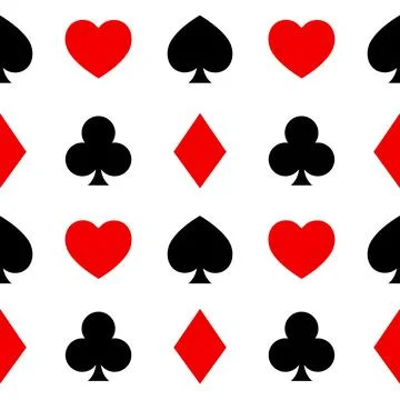 Playing Card Symbols seamless pattern texture Stock Illustration