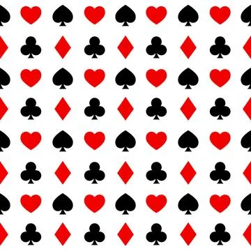 Playing Card Symbols seamless pattern texture Stock Illustration