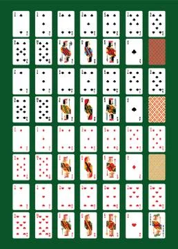 Playing-card vector playing cards for poker in casino illustration set of Stock Illustration