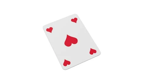 Playing Card on a White Floor. 3D Playing Card Animation. 4K Stock Footage 310822485