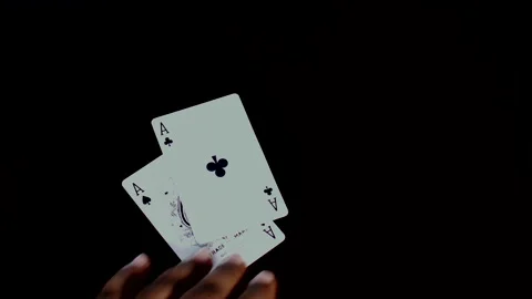 Playing Cards - 2 Black Aces Video stock 134573083