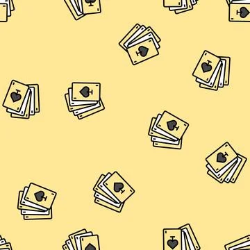 Playing cards ace of spades vector seamless pattern Stock Illustration