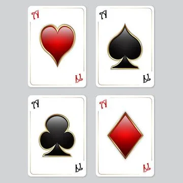 Playing cards, aces Stock Illustration