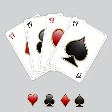 Playing cards, aces Stock Illustration