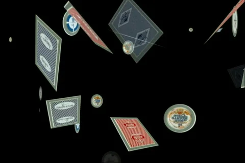 Playing cards and chips animation Stock Footage 515215