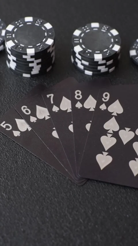Playing cards and chips on a table, a gambling game of poker. Cards and chips Stock Footage 331950516