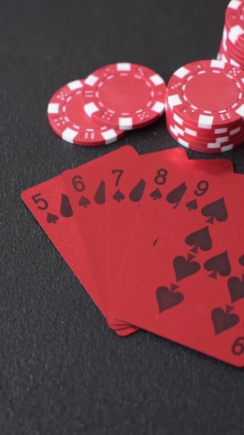 Playing cards and chips on a table, a gambling game of poker. Cards and chips Stock Footage 331950545