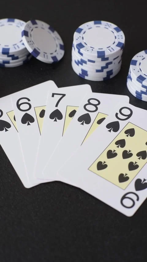 Playing cards and chips on a table, a gambling game of poker. Cards and chips Stock Footage 331950560
