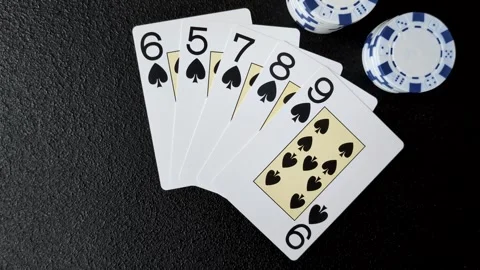 Playing cards and chips on a table, a gambling game of poker. Cards and chips Stock Footage 331950658